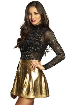 Minirokje Shiny goud one size (M/L)