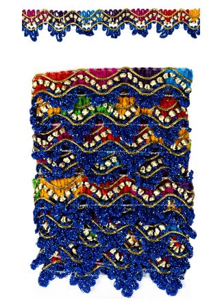 Galon geweven NAVY Blauw + gouddraad