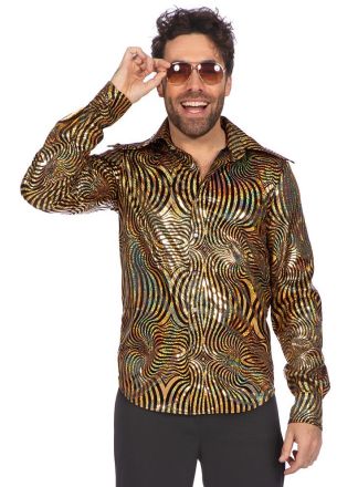 Gouden Hologram Heren blouse