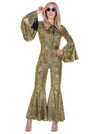 Gouden Hologram catsuit 2dlg.