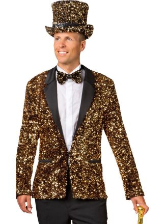 Gouden pailleten heren colbert