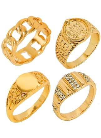 Gouden ringen set 4 stuks