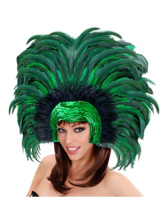 Groene Braziliaanse veren hoofdtooi