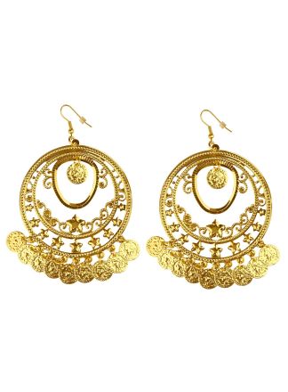 Grote gouden ronde oorbellen Gispsy style