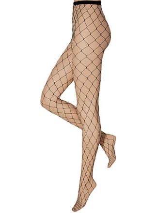 Visnet panty zwart (extra grove maas)