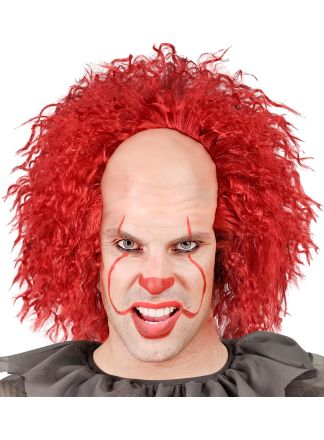Killer clown schedel rood haar