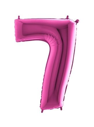 Folieballon pink 100cm. cijfer 7 (excl.helium)