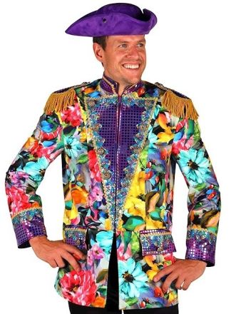 Heren carnavals jas "Flower Star"