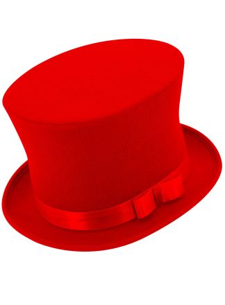 Hoge hoed rood (one size)