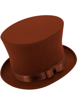 Hoge hoed bruin (one size)