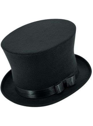 Hoge hoed zwart (one size)