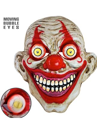 Horror Clownmasker draaiende ogen