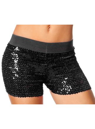 Hotpants pailletten Zwart