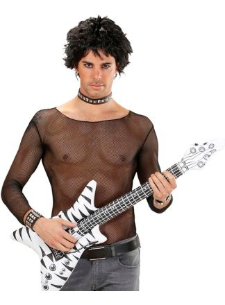 Jaren 80 net shirt zwart