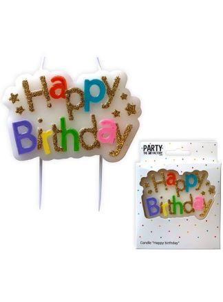 Kaarsje "Happy Birthday"