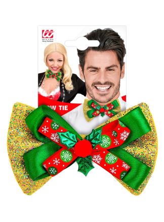 Kerst vlinderstrik goud