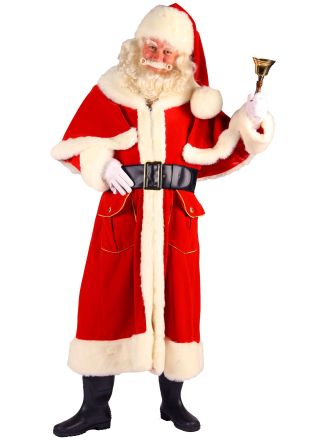 Kerstman pak ''Santa'' lange jas 3dlg.