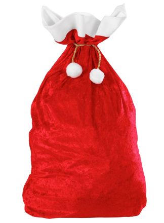 Rode kerstman zak velvet (60 x 100cm.)