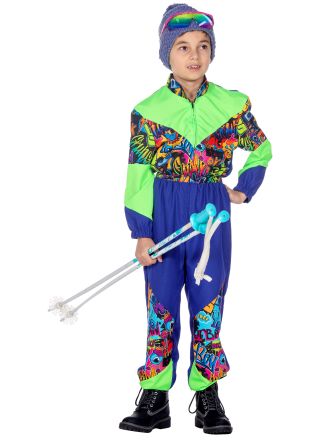 Retro kinder skipak 80's fluor groen