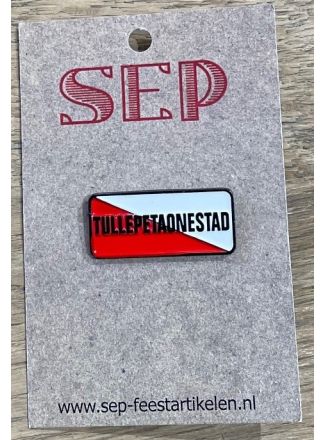 Pinneke TULLEPETAONESTAD rood/wit (3x1cm.)