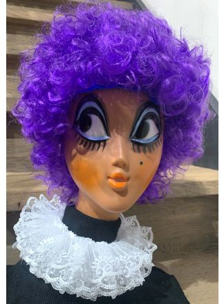 Krullen pruik paars