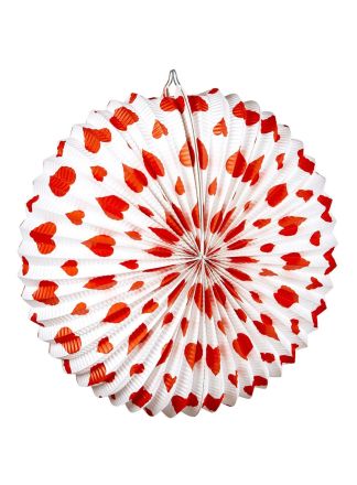 Lampion rond met hartjes motief