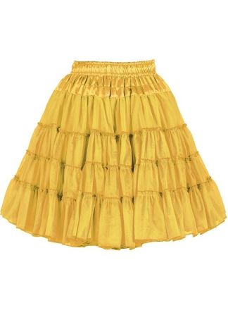 Lange petticoat 2 lagen geel 52cm.