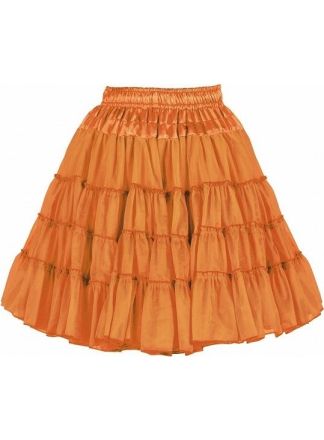 Lange petticoat 2 lagen oranje 52cm.