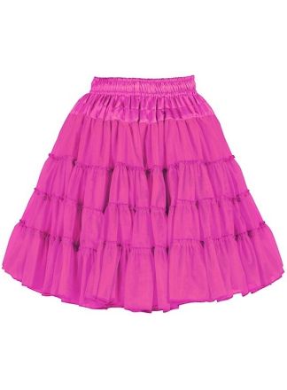 Lange petticoat 2 lagen pink 52cm.