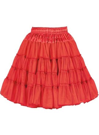 Lange petticoat 2 lagen rood 52cm.