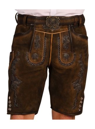 Lederhose "Fabian" donker bruin
