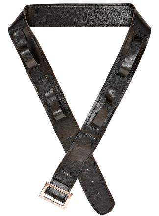 Zwarte lederlook riem