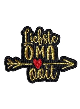 Strijkembleem Liefste Oma ooit.. 7x5cm.