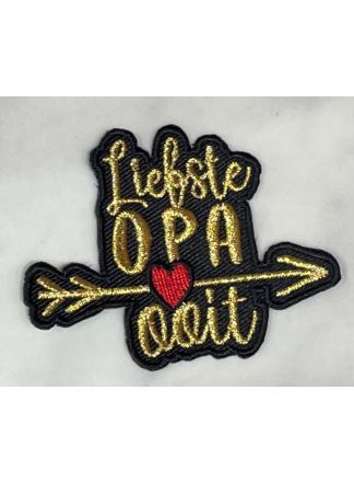 Strijkembleem Liefste Opa ooit... 7x5cm.