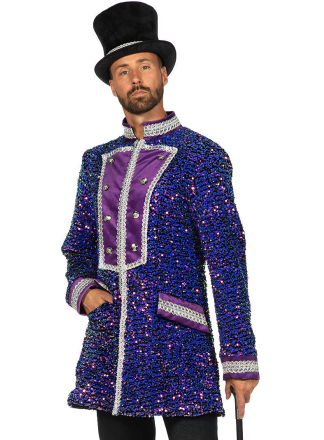 Luxe Heren pailletten jas paars