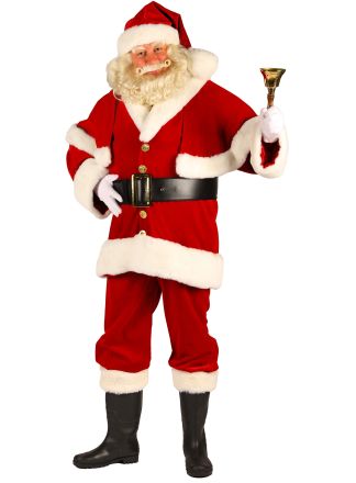 Kerstman fluweel met cape 4dlg.