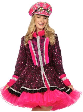 Luxe dames jas pailletten pink