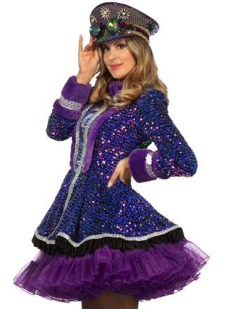 Luxe dames jas pailletten paars