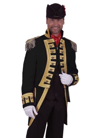 Heren carnavalsjas luxe Nelson zwart