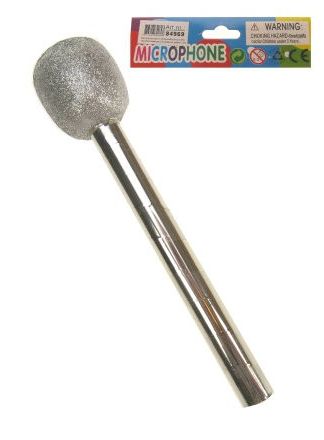 Microfoon zilver met glitters
