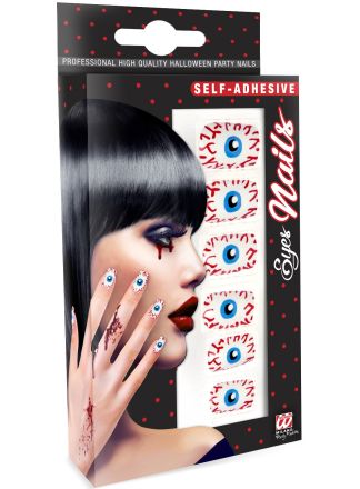 Set 12 zelfklevende nagels met ogen
