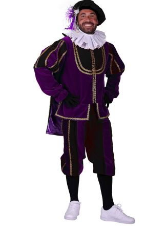 Piet pak fluweel cape Tarrago paars