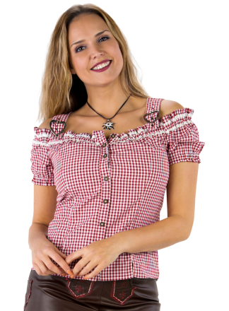 Dames Oktoberfest blouse rood-wit