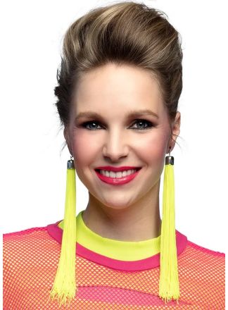 Festival Oorbellen NEON GEEL (20cm.)