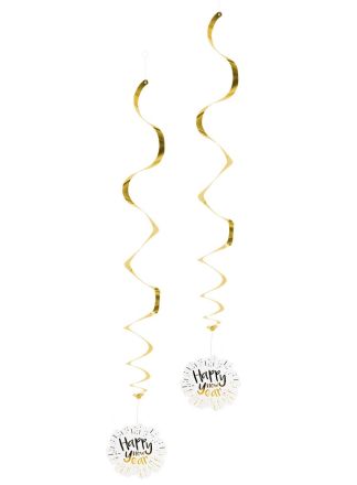 2 Decoratieswirls Happy New Year (85cm.)