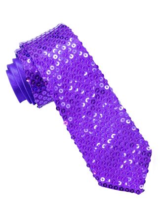 Paarse pailletten stropdas