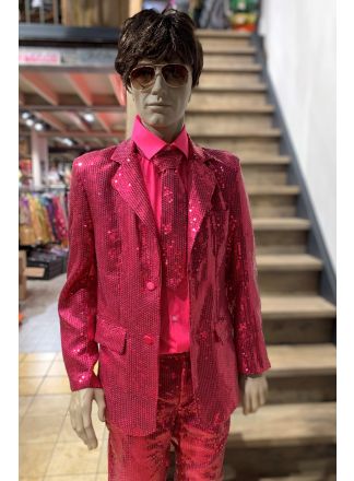 Luxe pailletten kostuum 3dlg. pink