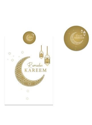Papieren partybags+sticker Ramadam Kareem 6 st