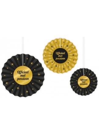 Pensioen Paper Fans 3 stuks