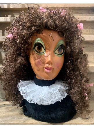 Pietenpruik Pepita bruin roze strikjes